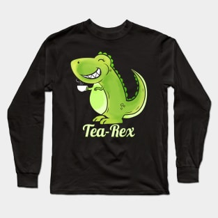 Comic Dino T-Rex Tea-Rex Tea Funny Long Sleeve T-Shirt